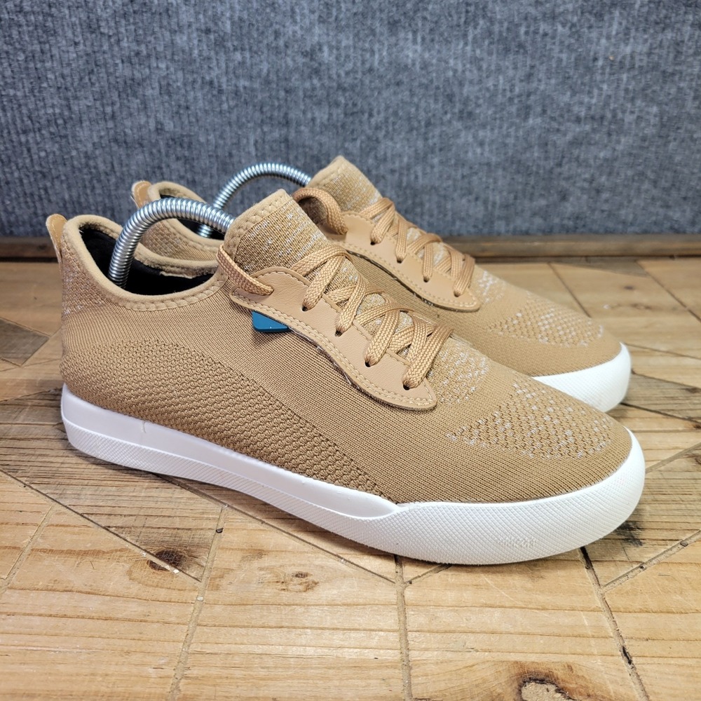 Vessi Tan Knit Low-Top Sneakers with White Sole